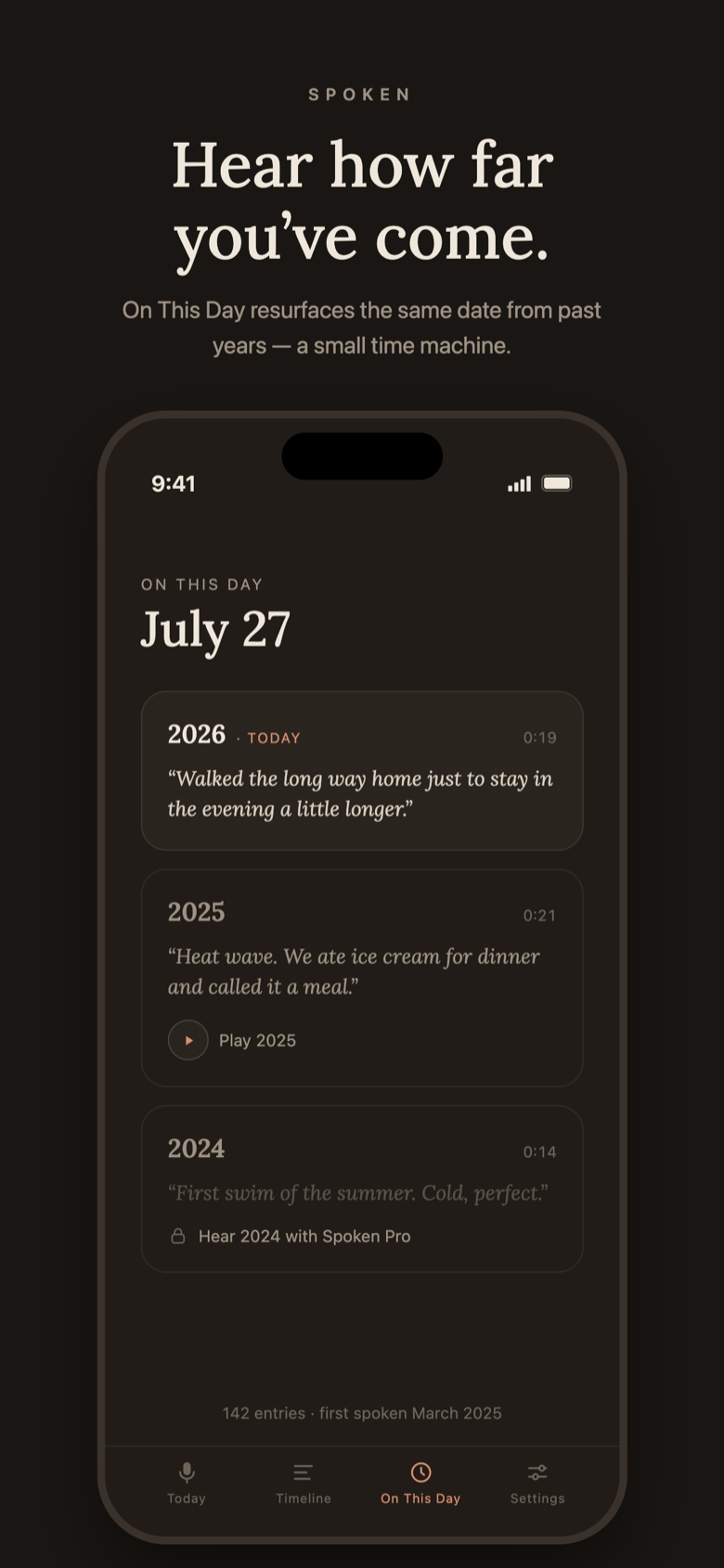 On This Day screen